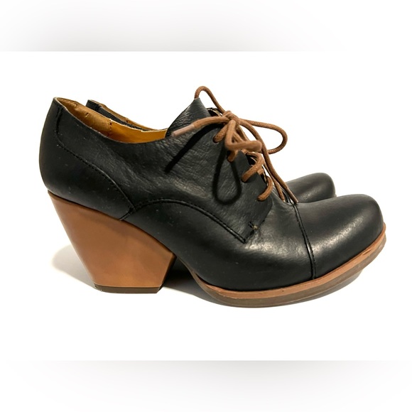 KorkEase Shoes Kork Ease Black Leather Lace Up Heel Booties Ankle